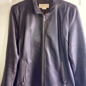 Michael Kors dark brown 100% Leather jacket